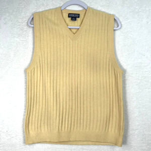 Lands' End Women's Light Yellow Cashmere Sweater Vest